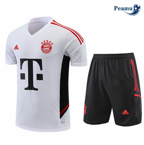 Maillot Foot Maillot Kit Entrainement Foot Bayern Munich + Pantalon Blanc 2022-2023 peamu 562