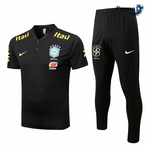Maillot Foot Maillot Kit Entrainement Foot Bresil + Pantalon Noir 2022-2023 peamu 593
