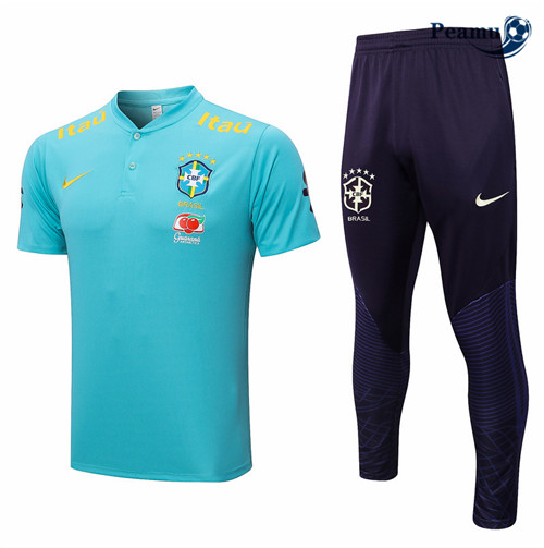 Maillot Foot Maillot Kit Entrainement Foot Bresil + Pantalon Bleu 2022-2023 peamu 595
