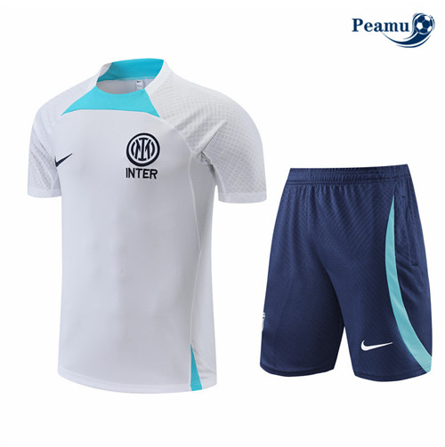 Maillot Foot Maillot Kit Entrainement Foot Inter Milan + Pantalon Blanc 2022-2023 peamu 616