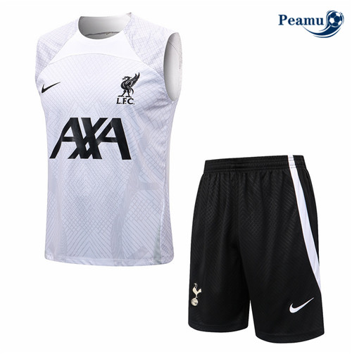 Maillot Foot Maillot Kit Entrainement Foot Liverpool Debardeur + Pantalon Blanc 2022-2023 peamu 602