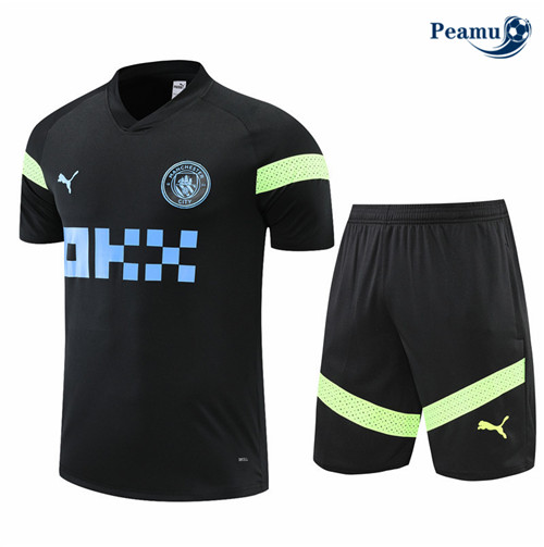 Maillot Foot Maillot Kit Entrainement Foot Manchester City + Pantalon Noir 2022-2023 peamu 605