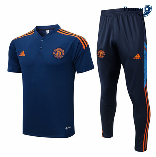 Maillot Foot Maillot Kit Entrainement Foot Manchester United + Pantalon Bleu 2022-2023 peamu 613
