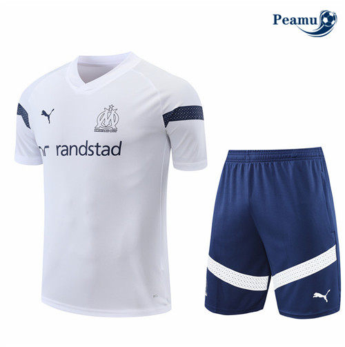 Maillot Foot Maillot Kit Entrainement Foot Marseille + Pantalon Blanc 2022-2023 peamu 575