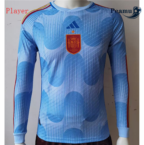 Maillot Foot Espagne Player Version Exterieur Manche Longue 2022-2023 peamu 098
