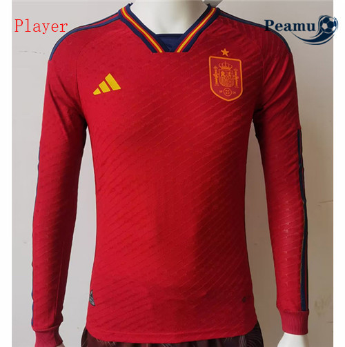 Maillot Foot Espagne Player Version Domicile Manche Longue 2022-2023 peamu 099