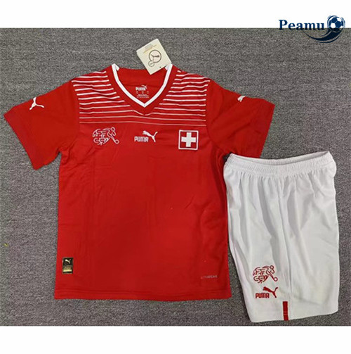 Maillot Foot Suisse Enfant Domicile 2022-2023 peamu 043