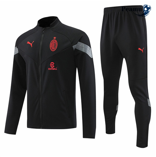 Maillot Foot Veste Survetement AC Milan Noir 2022-2023 peamu 396