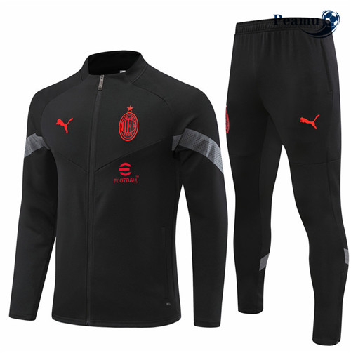 Maillot Foot Veste Survetement AC Milan Noir 2022-2023 peamu 397