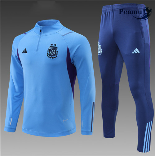Maillot Foot Survetement Argentine Enfant Bleu 2022-2023 peamu 486