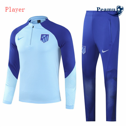 Maillot Foot Survetement Atletico Madrid player Enfant Bleu 2022-2023 peamu 415