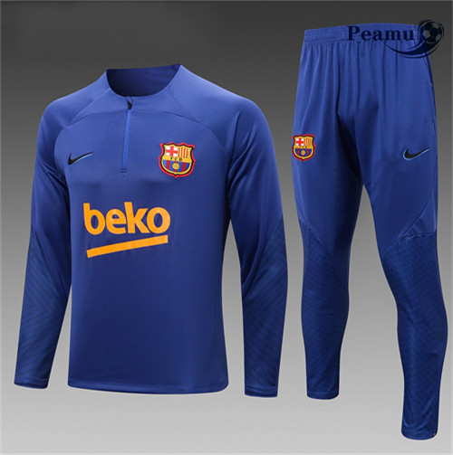 Maillot Foot Survetement Barcelone Enfant Bleu 2022-2023 peamu 419