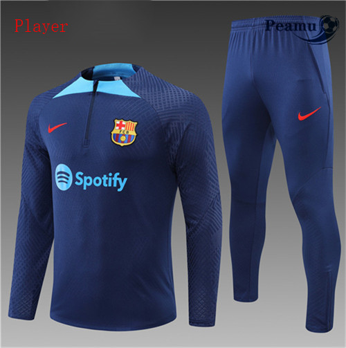 Maillot Foot Survetement Player Barcelone Enfant Bleu 2022-2023 peamu 423