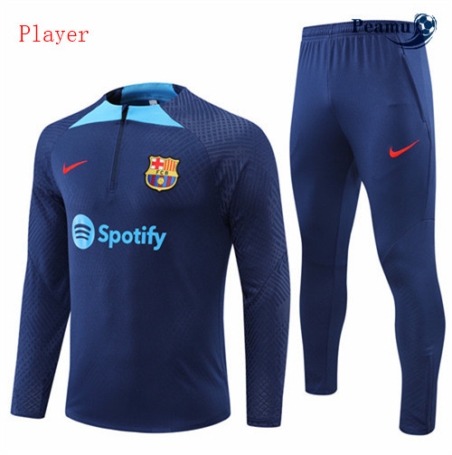 Maillot Foot Survetement player Barcelone Bleu 2022-2023 peamu 265