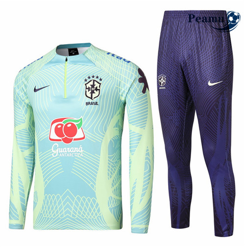 Maillot Foot Survetement Bresil Enfant Bleu 2022-2023 peamu 487