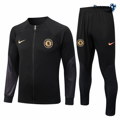 Maillot Foot Veste Survetement Chelsea Noir 2022-2023 peamu 365