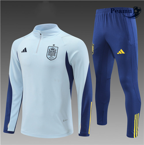 Maillot Foot Survetement Espagne Enfant Bleu 2022-2023 peamu 490
