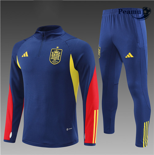 Maillot Foot Survetement Espagne Enfant Bleu 2022-2023 peamu 491