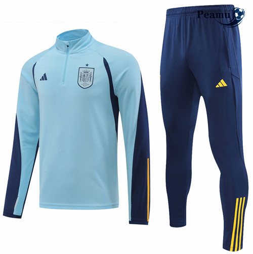 Maillot Foot Survetement Espagne Bleu 2022-2023 peamu 338