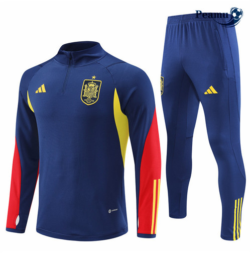 Maillot Foot Survetement Espagne Bleu 2022-2023 peamu 340
