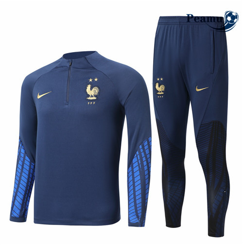 Maillot Foot Survetement France Enfant Bleu 2022-2023 peamu 499