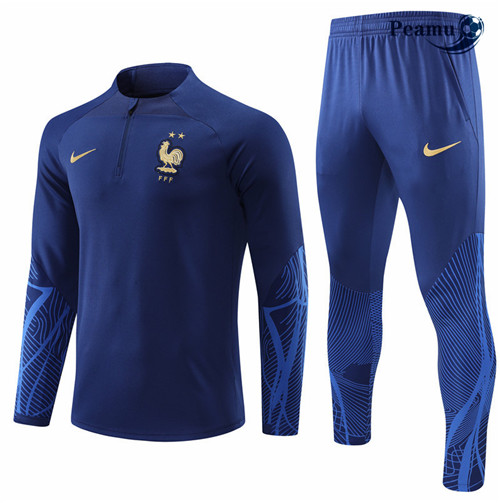 Maillot Foot Survetement France Bleu 2022-2023 peamu 342