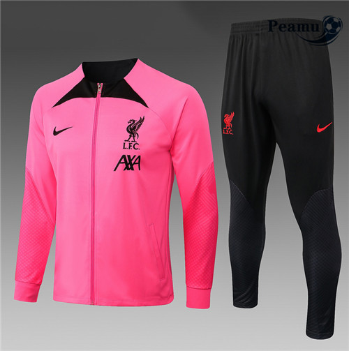 Maillot Foot Veste Survetement Liverpool Enfant Rose 2022-2023 peamu 511
