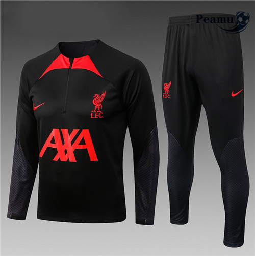 Maillot Foot Survetement Liverpool Enfant Noir 2022-2023 peamu 516