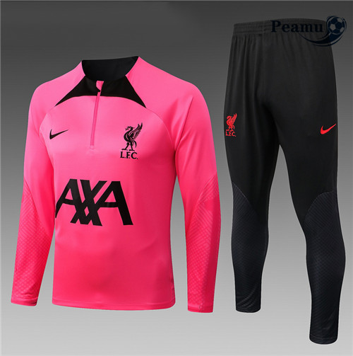 Maillot Foot Survetement Liverpool Enfant Rose 2022-2023 peamu 517