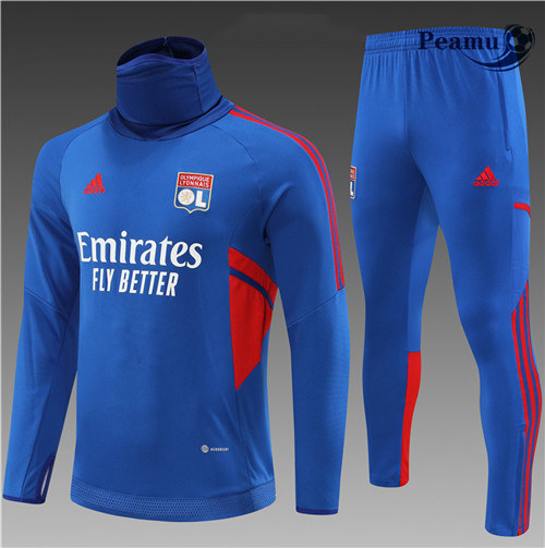 Maillot Foot Survetement Lyon Enfant Bleu 2022-2023 peamu 444