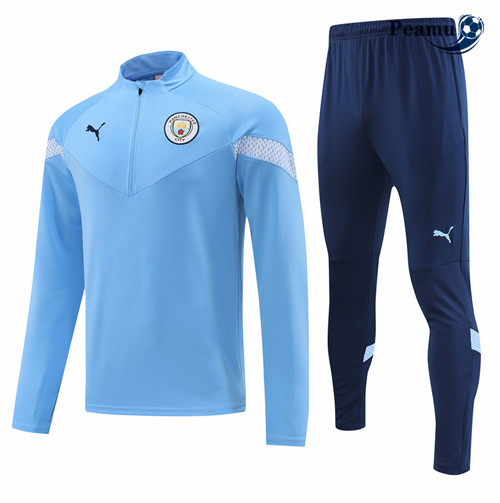 Maillot Foot Survetement Manchester City Bleu 2022-2023 peamu 376