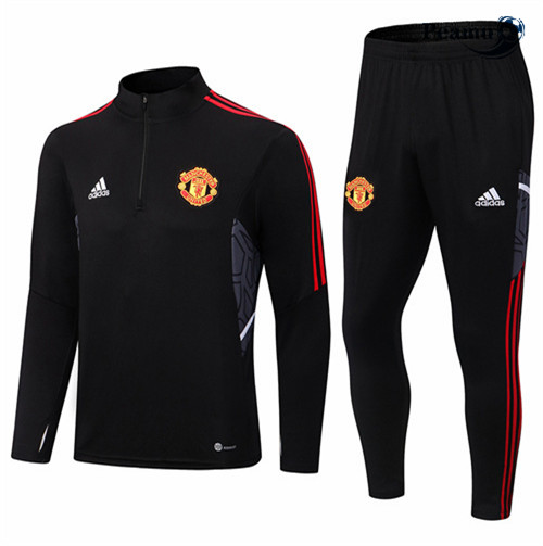 Maillot Foot Survetement Manchester United Noir 2022-2023 peamu 381
