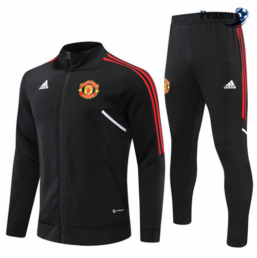 Maillot Foot Veste Survetement Manchester United Noir 2022-2023 peamu 382