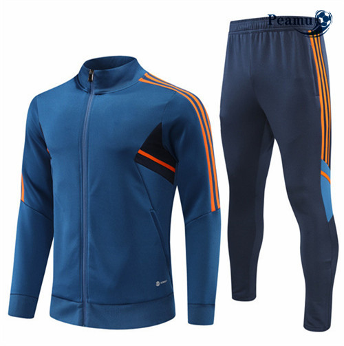 Maillot Foot Veste Survetement Manchester United Bleu 2022-2023 peamu 383