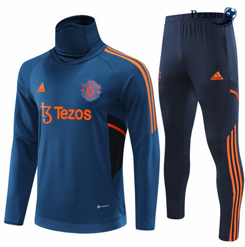 Maillot Foot Survetement Manchester United Bleu 2022-2023 peamu 387