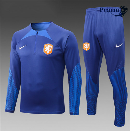 Maillot Foot Survetement Pays-Bas Enfant Bleu 2022-2023 peamu 505