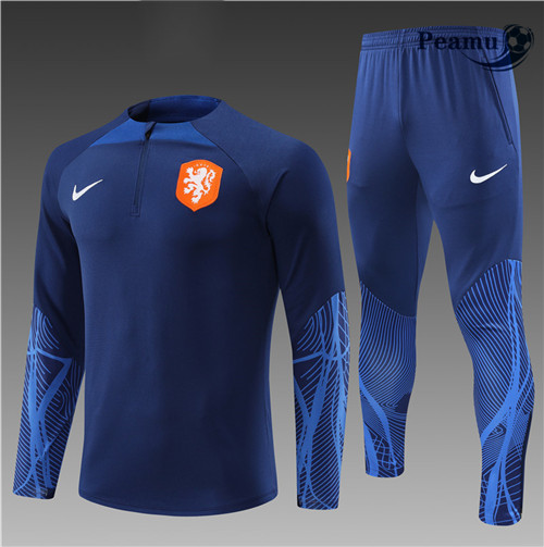 Maillot Foot Survetement Pays-Bas Enfant Bleu 2022-2023 peamu 506
