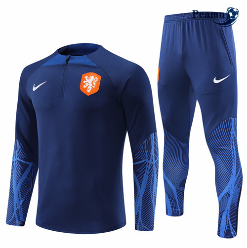 Maillot Foot Survetement Pays-Bas Bleu 2022-2023 peamu 352