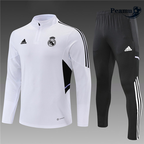 Maillot Foot Survetement Real Madrid Enfant Blanc 2022-2023 peamu 434