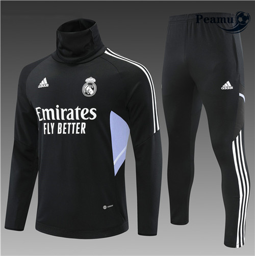 Maillot Foot Survetement Real Madrid Enfant Noir 2022-2023 peamu 435