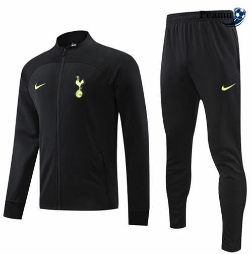 Maillot Foot Veste Survetement Tottenham Hotspur Noir 2022-2023 peamu 393