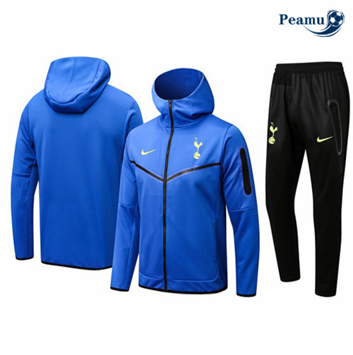 Maillot Foot Veste Survetement Tottenham Hotspur à capuche Bleu 2022-2023 peamu 394
