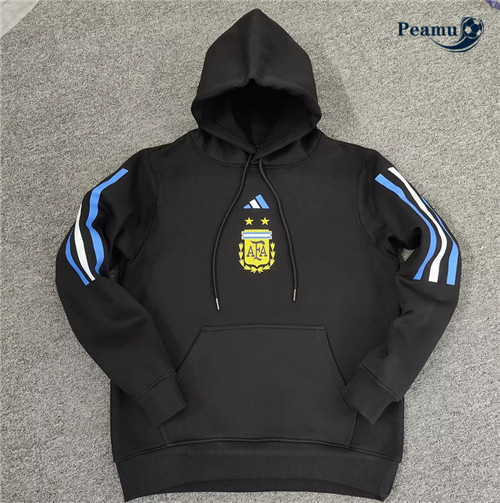 Maillot Foot Sweatshirt à capuche Argentine Noir 2022-2023 peamu 624