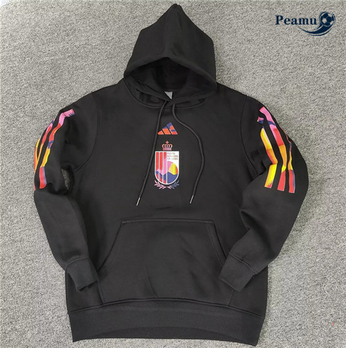 Maillot Foot Sweatshirt à capuche Belgique Noir 2022-2023 peamu 627