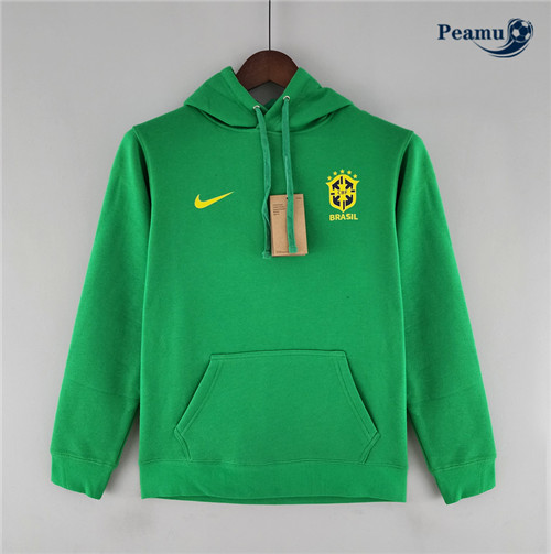 Maillot Foot Sweatshirt à capuche Bresil Vert 2022-2023 peamu 632