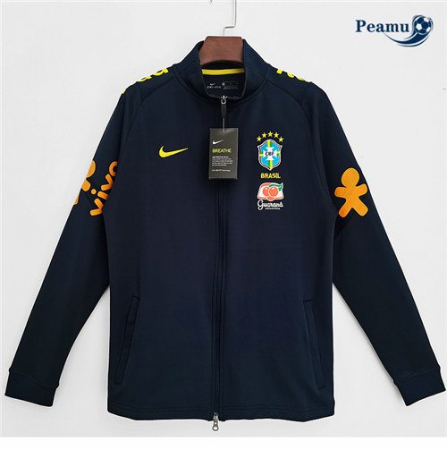 Maillot Foot Sweatshirt à capuche Veste Bresil Bleu 2022-2023 peamu 633