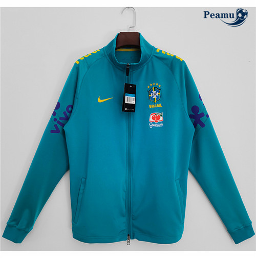 Maillot Foot Sweatshirt à capuche Veste Bresil Bleu 2022-2023 peamu 634