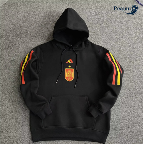 Maillot Foot Sweatshirt à capuche Espagne Noir 2022-2023 peamu 638
