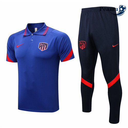 Peamu - Maillot Kit Entrainement Foot Polo Atletico Madrid + Pantalon 2022-2023 pfr424