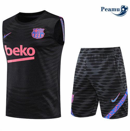 Peamu - Maillot Kit Entrainement Foot Barcelone Debardeur + Short 2022-2023 pfr426